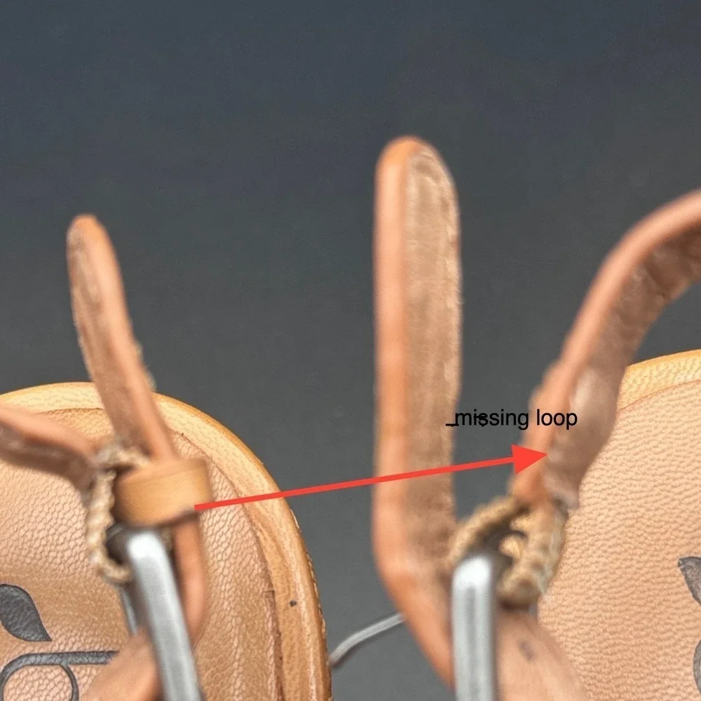 Biala Wedge Sandals Womens Tan Leather Woven Platform T-Strap Buckle Heel